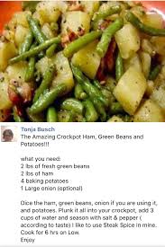 Crockpot Ham Green Beans And Potatoes Crockpot Ham Slow Cooker Green Beans Green Beans And Potatoes