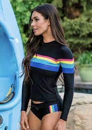 For All Our Surfer Girls Out There This Rash Guard Is Something We Ve Been So Excited To Launch Black Tankini Long Sleeve Swimwear Tankini Swimsuits For Women