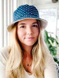 Buy White Denim Polka Dot Bucket Hat Vintage Upcycled Jeans Online in India 