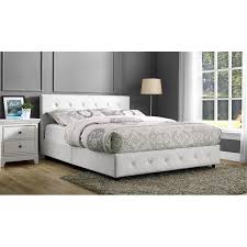 Bed head is made by real top s oft leather, 100% leather and density foam.high bedhead comfortable support. Twin Full Queen Bed Frame Platform Pu Leather Button Tufted Upholstered Bedroom Beds Bed Frames Home Garden