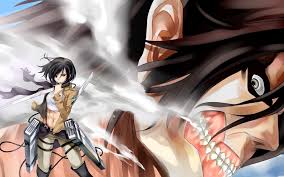 Download dan nonton anime shingeki no kyojin sub indo bd (bluray) + batch dengan ukuran (resolusi) mkv 720p, mkv 480p, mp4 360p, mp4 240p harsub/softsub download di google drive. Attack On Titan With Eren And Mikasa Fondos De Pantalla Gratis Para Widescreen Escritorio Pc 1920x1080 Full Hd