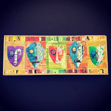 Fine Art Mixed Media Modern Art Collage With Colorful Masks In 2020 Collage Art Mixed Media Art Fine Art