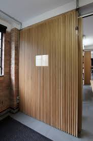 Floor To Ceiling Oak Veneer Room Dividers With Partition Sliding Doors On Industrial Tracks All With Bo Room Divider Fabric Room Dividers Wooden Room Dividers