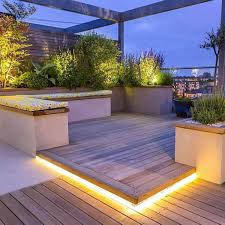 30 Terrace With Lighting Decoration Https Hajarfresh Com 30 Terrace With Lighting Decoration Decora Rooftop Design Apartment Garden Rooftop Terrace Design