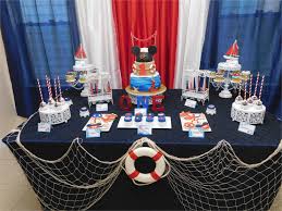 The most important part of decorating for a party is to have a set theme and to know who your guests. Nautical Decorations For Birthday Party Birthdaybuzz Nautical Themed Party Nautical Birthday Party Nautical Party Centerpieces