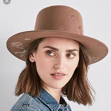 lucky brand Wool Embroidered Brown Hat Hats