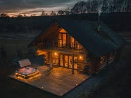 1 bedroom, 1 bath value cabin with a hot tub, pool table, & incredible view. Riverside Log Cabin With Hot Tub In Rural Cumbria