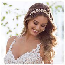 For bohemian brides craving something other than a flower crown,. Buy Sweetv Gold Wedding Headband Bohemian Headpiece For Bridal Hair Pieces Crystal Pearl Hair Vine Flower Halo Wedding Hair Accessories Online In Turkey B01m3277dr