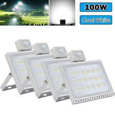 4x 100w Led Flood Light Pir Motion Sensor Cool White Outdoor Spot Garden Lamp Led Flood Lights Flood Lights Led Flood