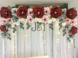 Large paper flower wall decor for nursery, weddings, bridal. Giant Paper Flower Backdrop Giant Paper Flowers Wedding Giant Paper Flower Backdrop Flower Backdrop Diy