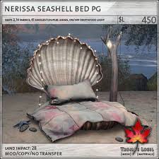 We had been looking for bed frames for months. Second Life Marketplace Trompe Loeil Nerissa Seashell Bed Pg V1 2 Mesh