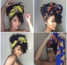 See more ideas about bandana headband hairstyles, headband hairstyles, bandana headband. Black Women Curly Hair Style With Scarf Hair Scarf Styles Scarf Hairstyles Curly Hair Styles