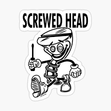 "Screw Mascot Struting, Screwed Head" Sticker for Sale by eShirtLabs |  Redbubble