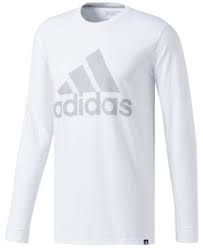 Adidas Black And White Long Sleeve Shirt Adidas Originals Adidas Men S Mesh Logo Long Sleeve T Shirt In White Modesens Adidas Men Long Sleeve Tshirt Men White Shirt Men
