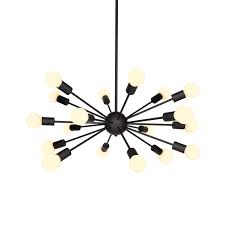 Lights Com Ceiling Chandeliers 18 Light Matte Black Sputnik Chandelier