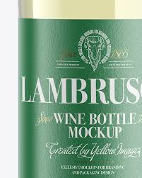 Download Clear Glass Lambrusco Bottle With White Wine Mockup In Bottle Mockups On Yellow Images Object Mockups PSD Mockup Templates