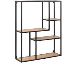 Wandregal Seaford Zig Aus Holz Und Metall Regal Wandregal Schwarz Regalwand