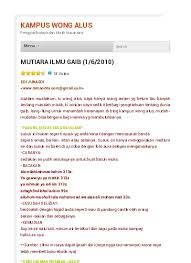 Maybe you would like to learn more about one of these? Asmak Mutiara Ilmu Gaib 1 6 2010 Kampus Wong Alus
