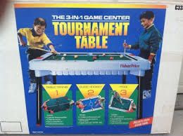 Vintage Fisher Price Tournament 3in1 Game Table Kids Pool Hockey Tennis Fun Kid Pool Vintage Fisher Price Table Games
