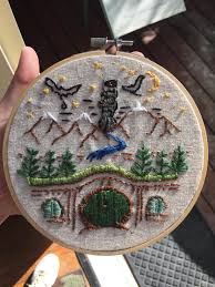 Discover thousands of more patterns to print online instantly at crosstitch.com. The World Ahead Hand Embroidery Art Lord Of The Rings Home Is Behind Art Collectibles Fiber Arts Deshpandefoundationindia Org