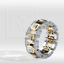 La Paz Mens Two Tone Gold Wedding Band With 1 20ct Diamonds Mens Wedding Bands Unique Wedding Bands Mens Gold Wedding Band