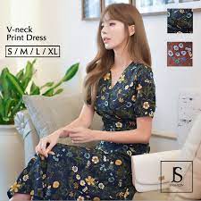 2色 ウエストリボン レトロ花柄aラインワンピース 半袖 vネック 夏ワンピース ロングワンピース レッド ネイビー s m l xl 大きいサイズ フェミニン 大人可愛い エレガント デート 女子会 二次会 結婚式 170711 jsファッション ワンピース