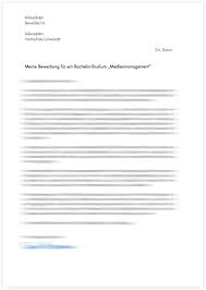 Motivationsschreiben Studium Medienmanagement