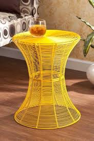 Angelo Home Round Yellow Metal Indoor Outdoor Accent Table Hautelook Round Metal Accent Table Metal Accent Table Outdoor Accent Table
