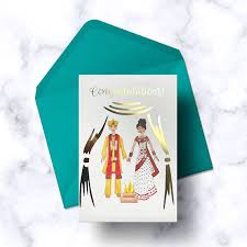 Congratulate Your Friends And Family On Their Shaadi Wedding With Our Unique Card That Illustra Indian Wedding Cards Wedding Greeting Cards Wedding Greetings