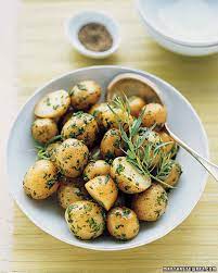 Rather Than Mask The Rich Buttery Taste Of Yukon Gold Potatoes With Mayonnaise Enhance It With A Chive Tarragon And Cherv Potatoe Salad Recipe Food Recipes