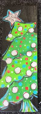 Xmas Tree Painted On Wood By Karen Symons Christmas Crafts Diy Christmas Tree Painting Christmas Diy Wood