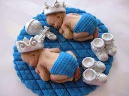 Twins Boy Prince Baby Shower First Birthday Fondant Boy Cake Topper Baptism Christening Via Ets Twin Boys Baby Shower Twins Baby Shower Boy Prince Baby Shower