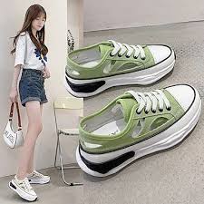 Women's Blue and Pink Breathable Mesh Slip-On Wedge Sneakers with Air  Cushion Sole