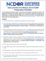 Here you may to know how to submit form 10e. Form E 500 Download Printable Pdf Or Fill Online Preparation Checklist North Carolina Templateroller