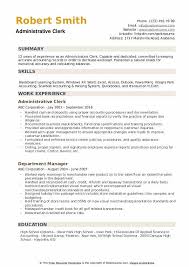 administrative clerk resume samples