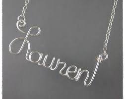 Lauren Wire Word Name Pendant Necklace Wire Necklace Name Necklace Lauren