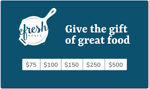 Meal delivery service gift card. Gift Card Efresh Meals