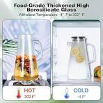 Amazon.com: Perjoy Glass Pitcher with Lid, 68 oz Leak Proof ...