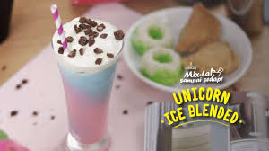 Tutorial cara membuat ice blended dengan langkah cukup mudah. Mix Lah Unicorn Ice Blended Special Resepi Gfb Food