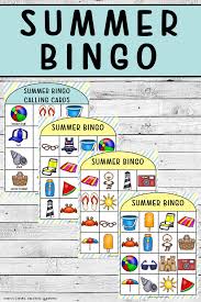 The set of 12 printable bingo cards are simple black and white with a free space in the center. Printable Summer Bingo Cards Simple Living Creative Learning
