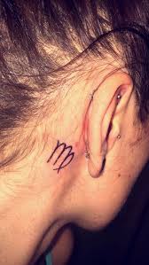 Search over one hundred virgo tattoo designs and stencils. Virgo Zodiac Sign Tattoo Behind Ear Horoscope Tattoos Virgo Tattoo Constellation Tattoos