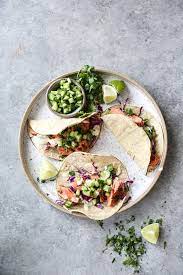 Jalapeno mayo for fish tacos. Blackened Salmon Tacos Recipe With Cucumber Salsa Easy Fish Dinners