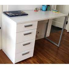 Vhive offers computer tables made from different materials, glass, metal and. White Vhive Study Desk 120x50cm With 4 Drawers Furniture Home Living Furniture Tables Sets On Carousell