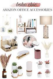 Boho Home Office Inspiration 12 Amazon Finds To Help You Create A Boho Office Workspace Work Office Decor Boho Office Chic Office Decor