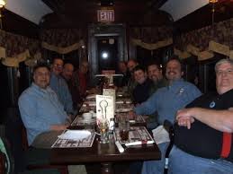 SGMA MEMBERS DINE IN A REAL BLUE COMET CAR