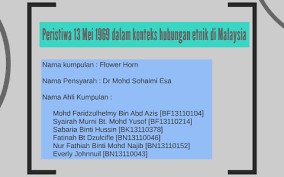 Sejarah berlakunya peristiwa 13 mei 1969 di malaysia kesan.untuk melengkapkan tugasan kumpulan dalam subjek hubungan etnik @melayu tv. Peristiwa 13 Mei 1969 By Kiara John