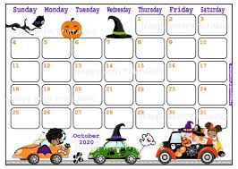 Calendar October 2020 Drive By Halloween Planner Printable Etsy In 2020 Halloween Calendar October Calendar Etsy Printables