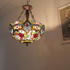 Chloe Lighting Tiffany Style 3 Light Inverted Ceiling Light Ch3t983rf20 Uh3 Bowl Pendant Candle Style Chandelier Ceiling Lights
