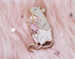 Boba Tea Rat Hard Enamel Pin