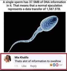 To taste and swallow jizz. That S A Lot Of Information To Swallow Technicallythetruth